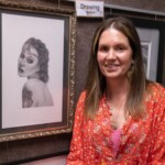 Drawing winner Melissa Maree with her artwork Aya
