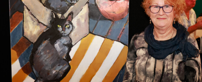 Wendy Talbot won the 2026 best in show award with her painting Hide and seek.